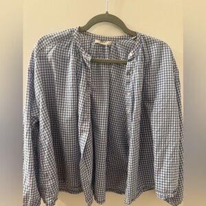 Doen Jane Blouse, Sky Somerset Plaid, xs